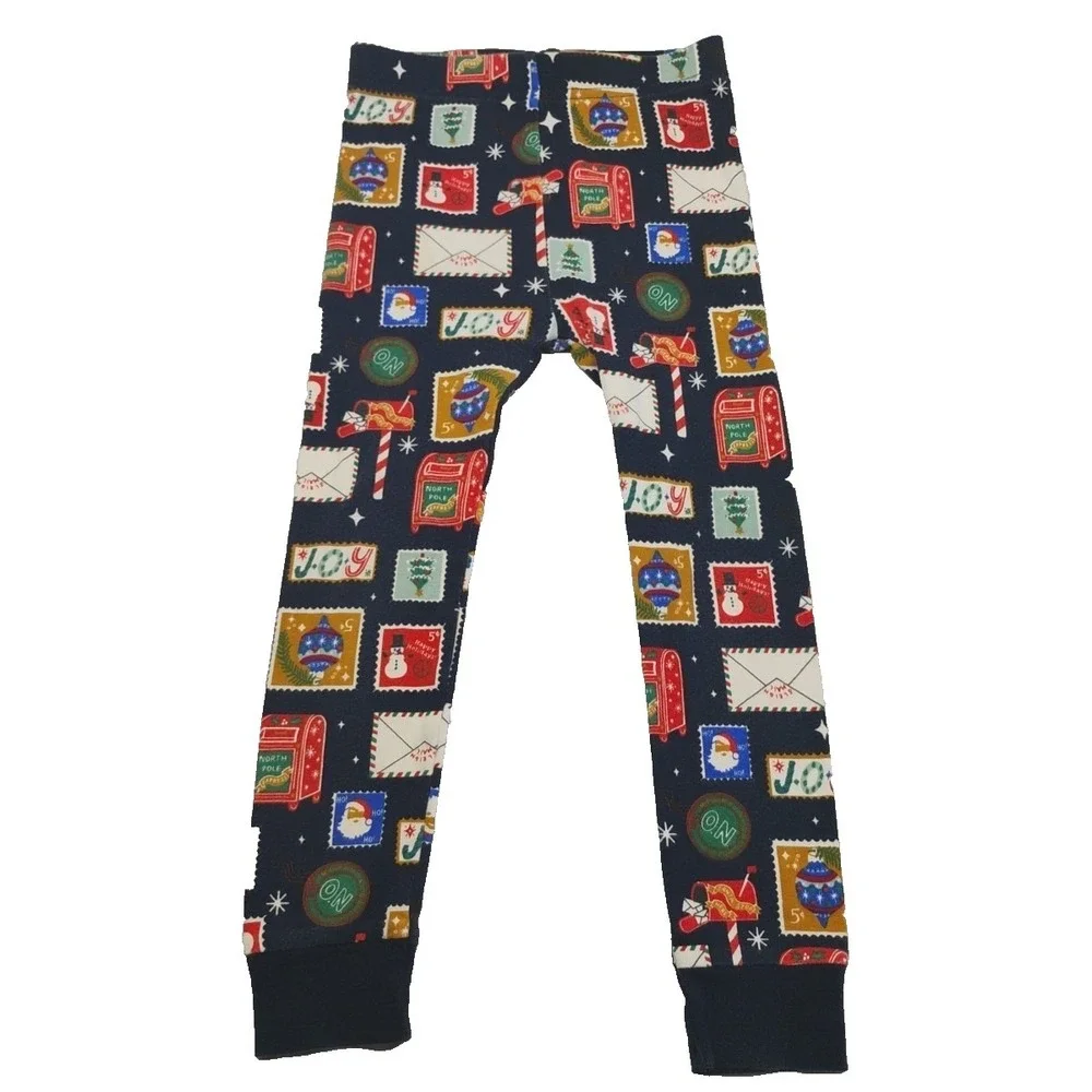 Old Navy Unisex 4T Christmas Stamps Mailbox North Pole Pajamas‎ PJs Snug Fit
